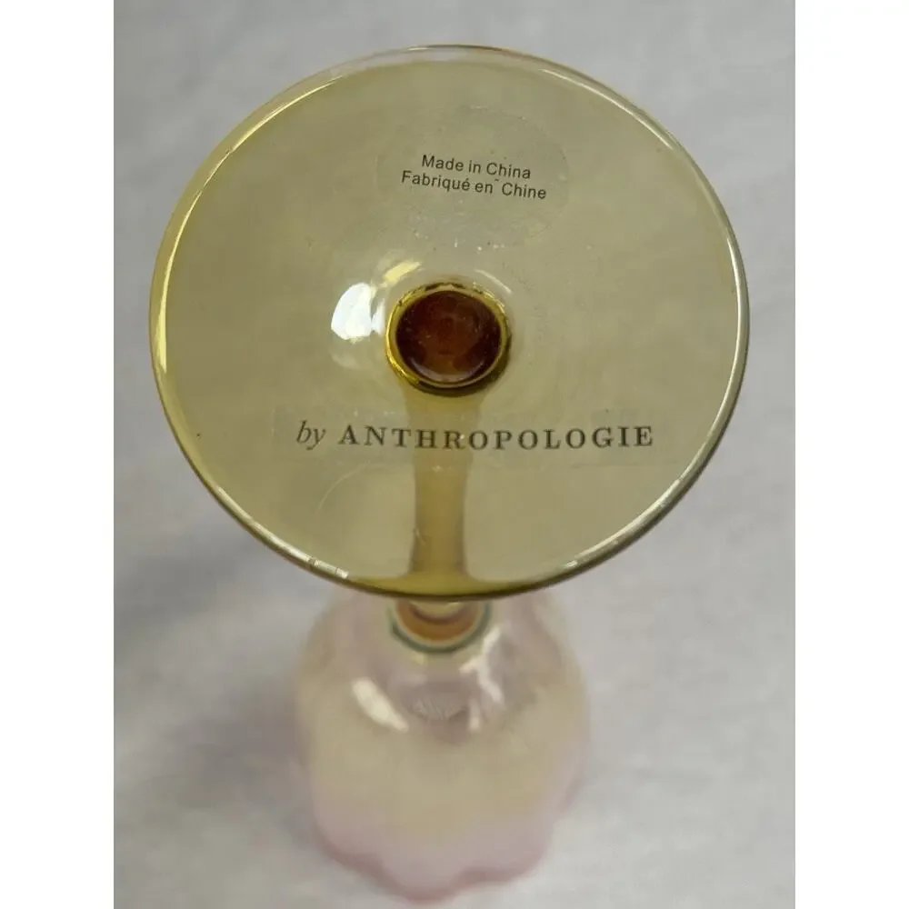 Anthropologie Lille Coupe Champagne Glasses Set of 8 Ombre Scalloped Glass